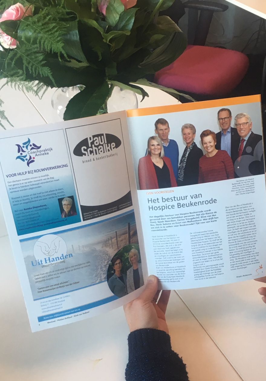 Jubileum magazine voor Hospice Beukenrode